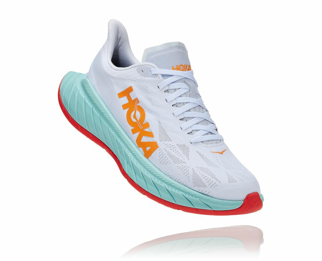 HOKA White / Blazing Orange - Women's Carbon X 2