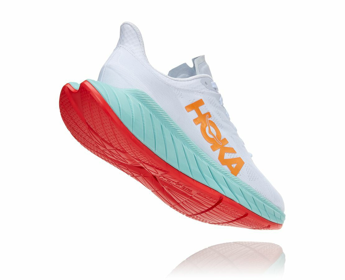 HOKA White / Blazing Orange - Women's Carbon X 2