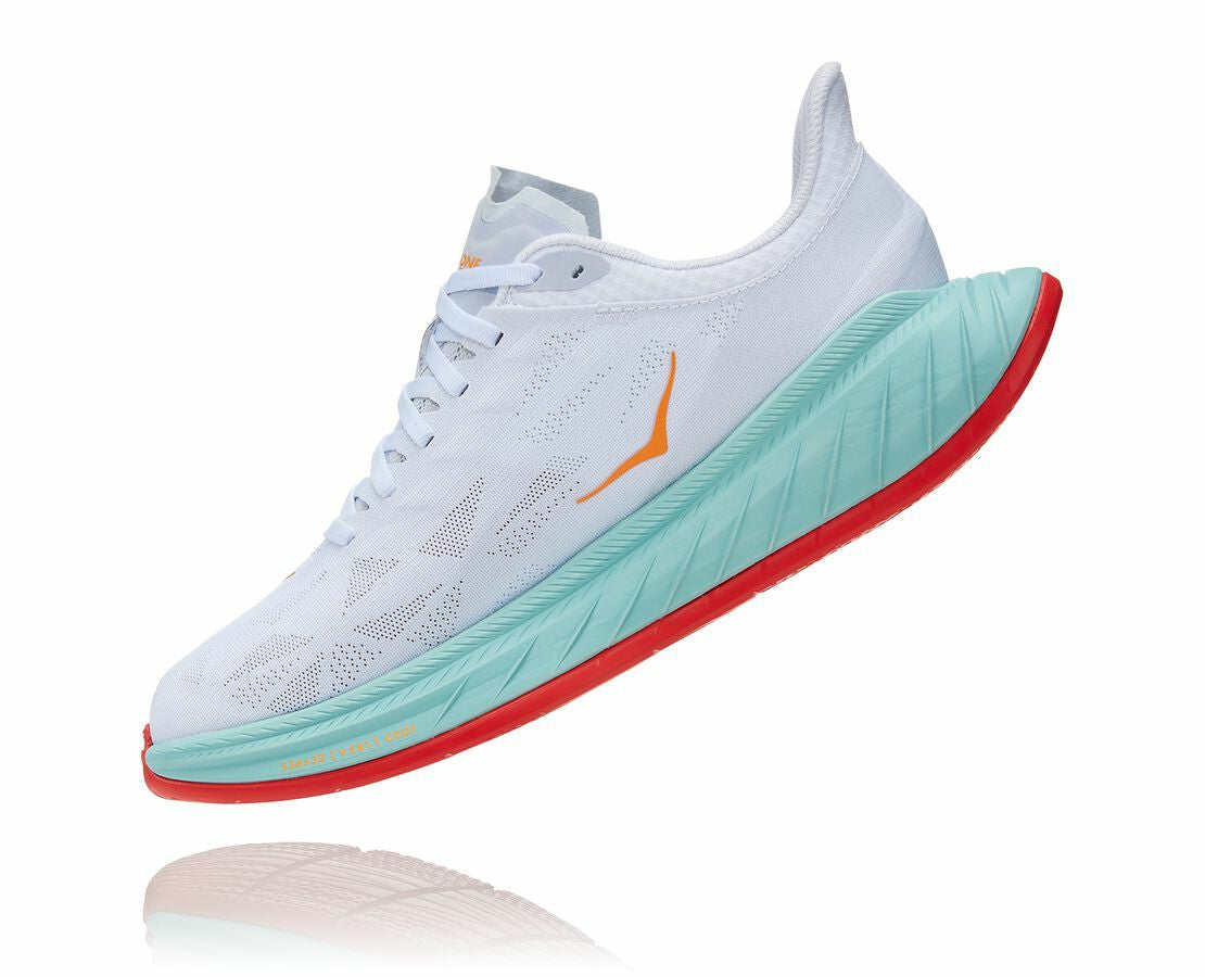 HOKA White / Blazing Orange - Women's Carbon X 2