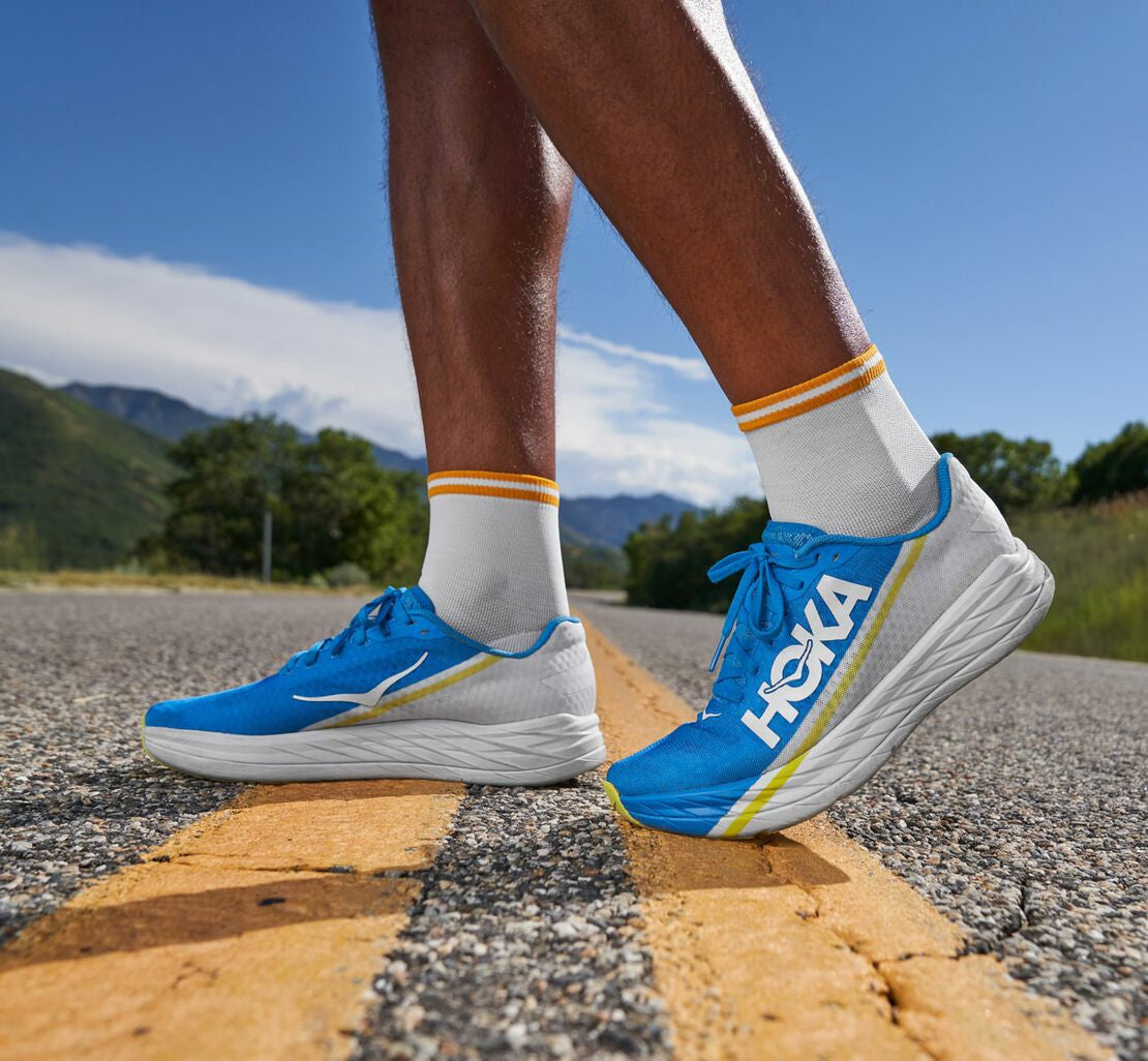 HOKA White / Diva Blue - All Gender Rocket X