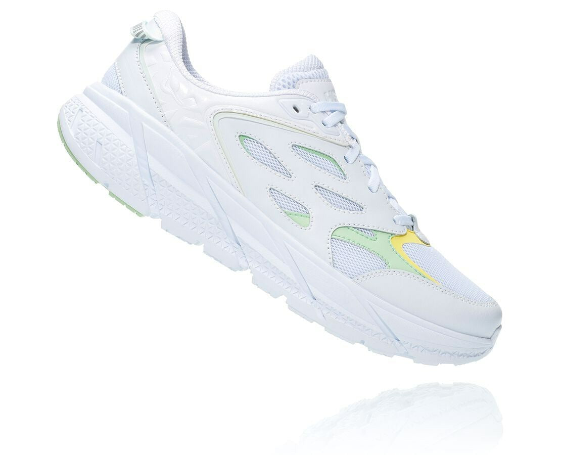 HOKA White / Green Ash - All Gender Clifton L