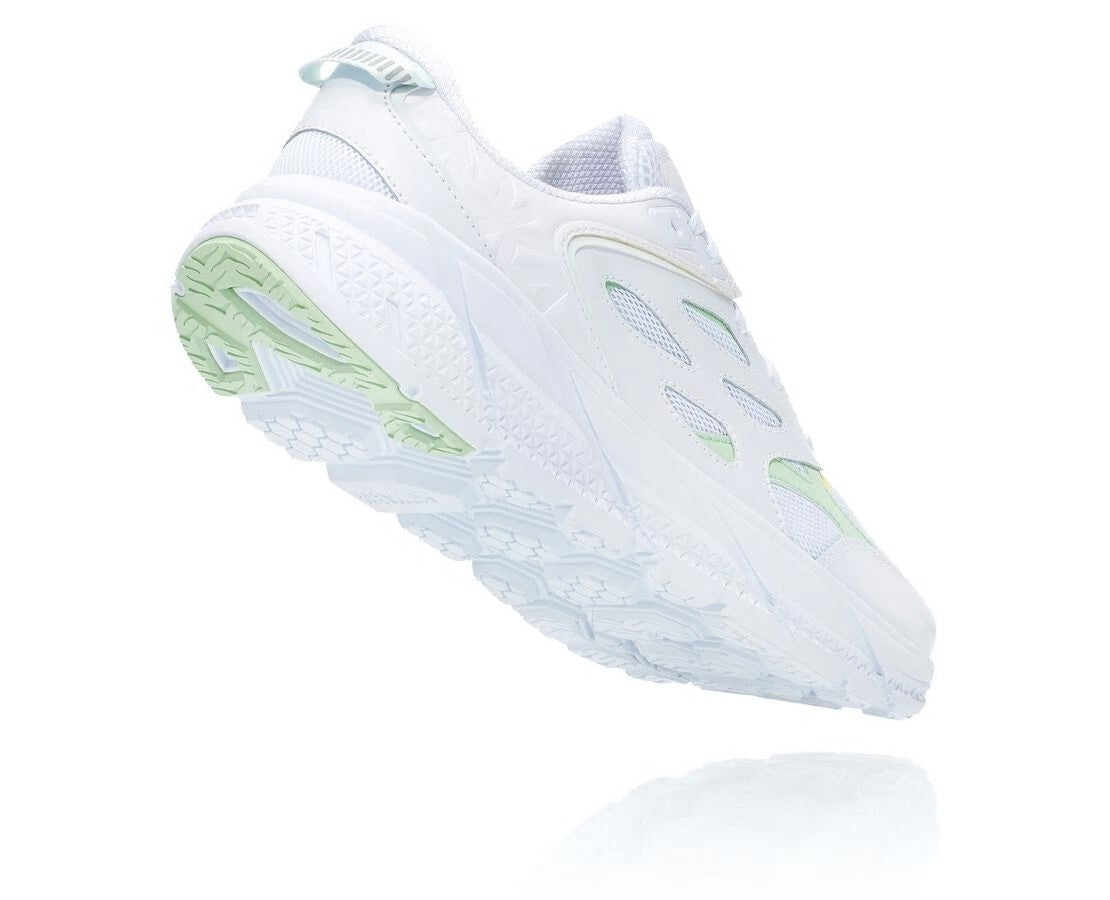 HOKA White / Green Ash - All Gender Clifton L