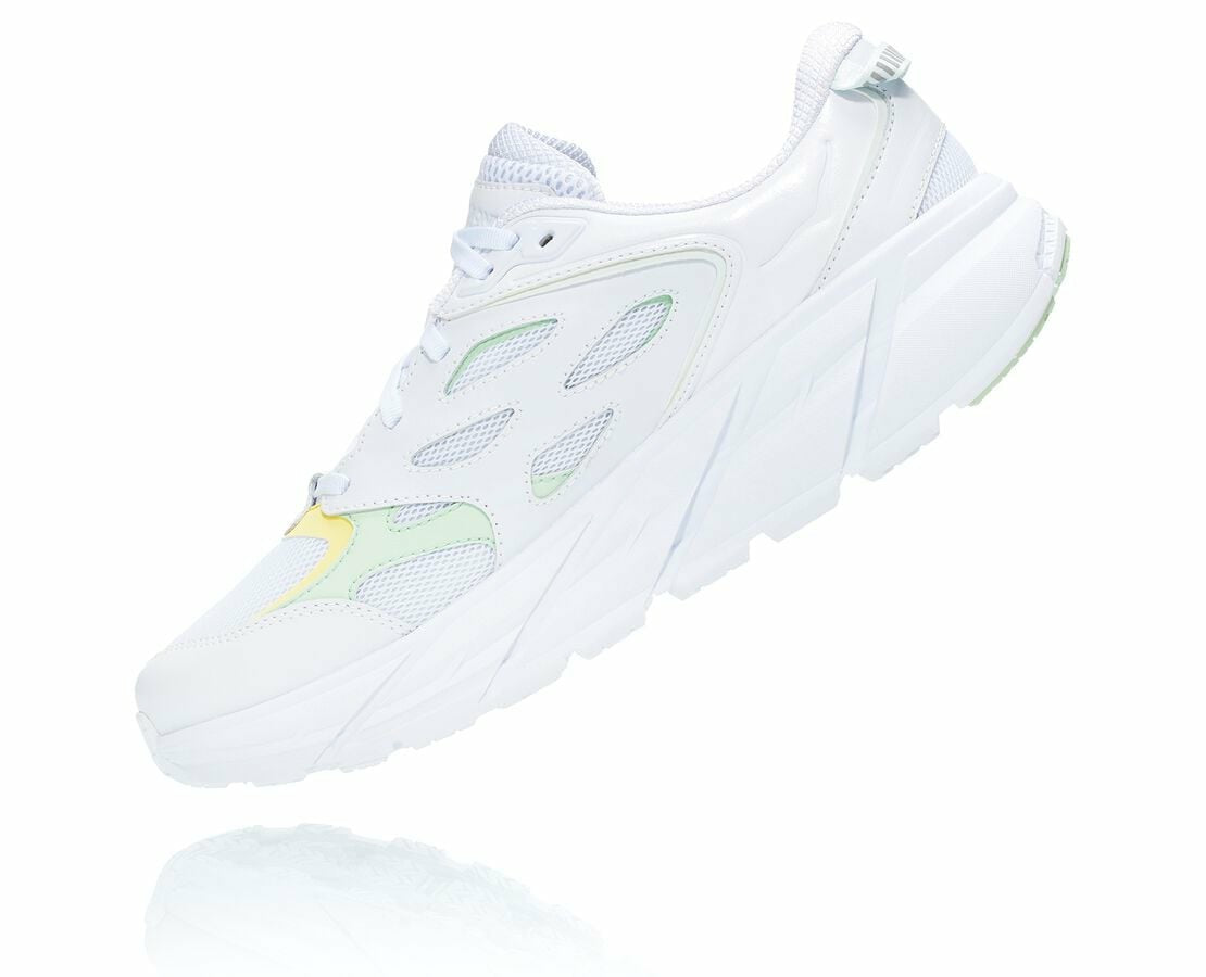 HOKA White / Green Ash - All Gender Clifton L