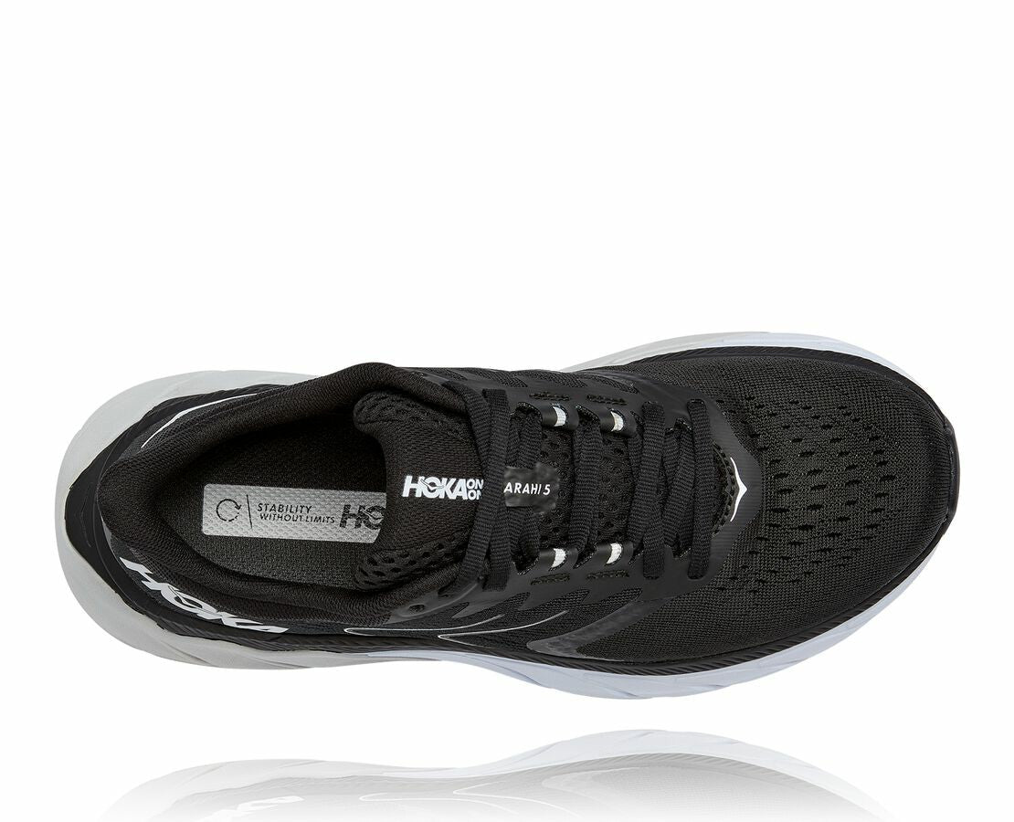 HOKA Black / White - Women's Arahi 5