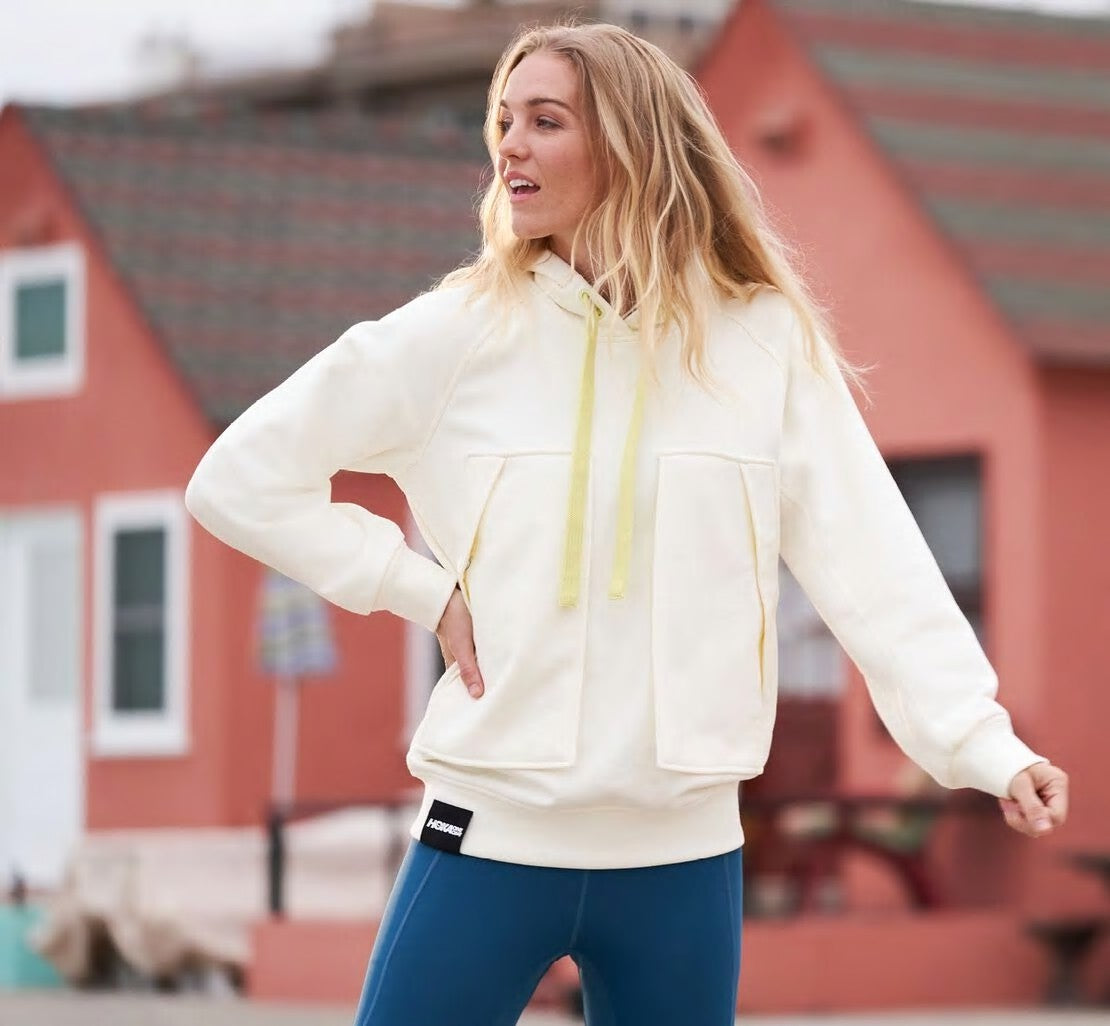 HOKA White - All Gender Bondi Hoodie