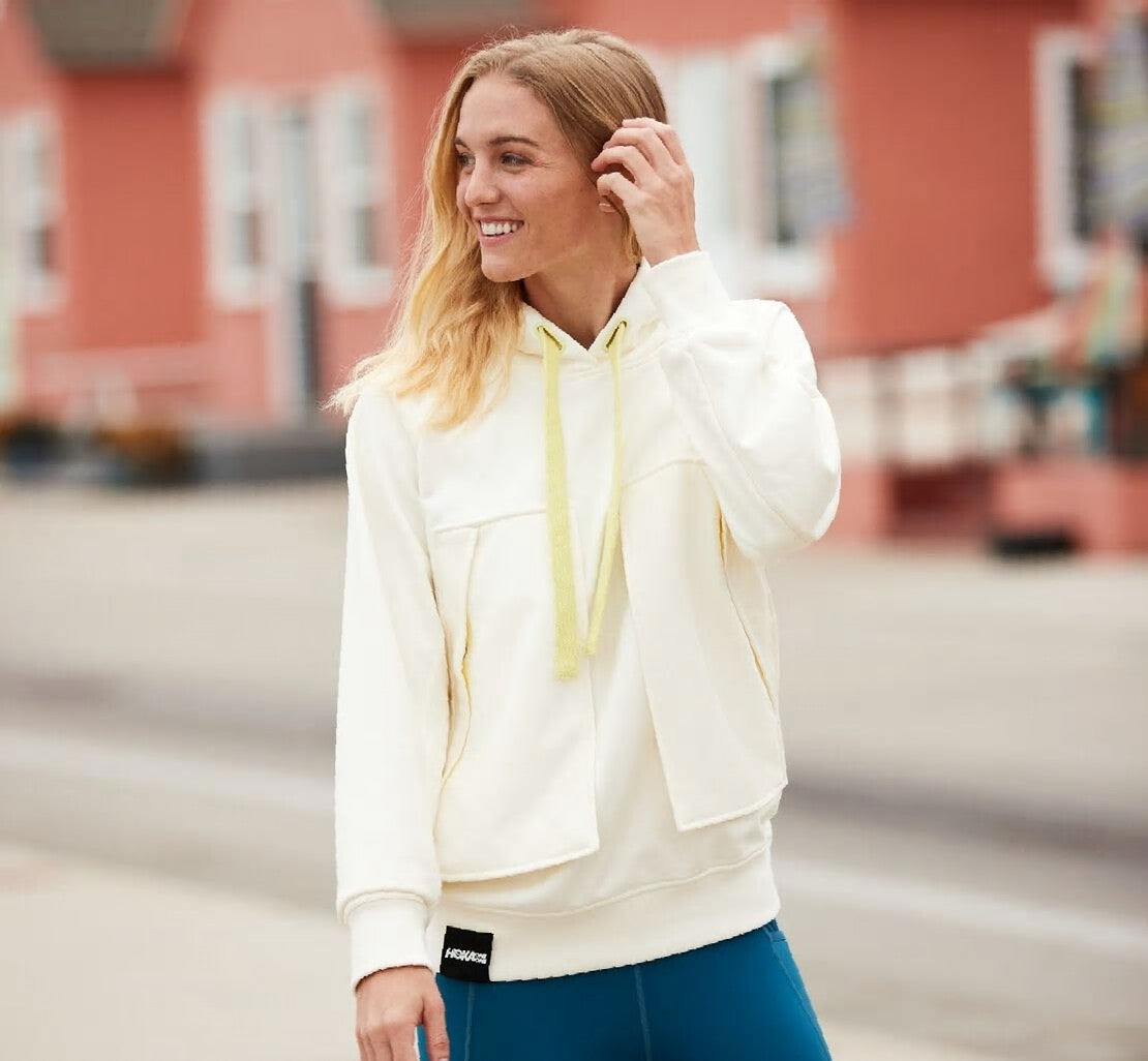 HOKA White - All Gender Bondi Hoodie
