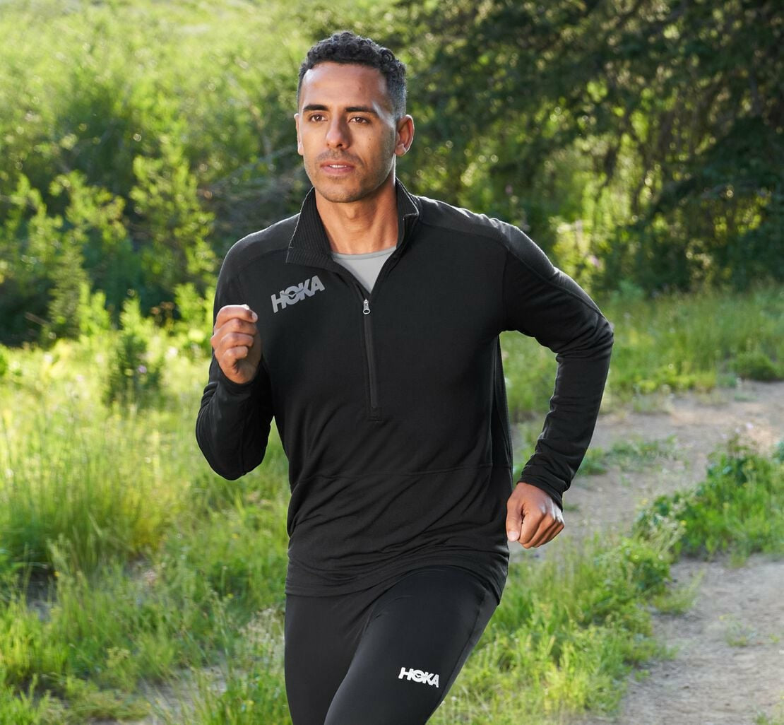 HOKA Black - Men's 1/2 Zip Midlayer