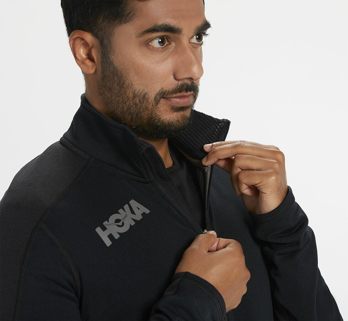 HOKA Black - Men's 1/2 Zip Midlayer