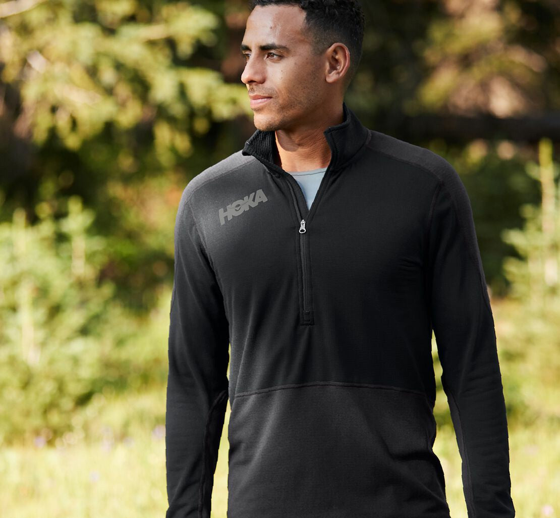 HOKA Black - Men's 1/2 Zip Midlayer