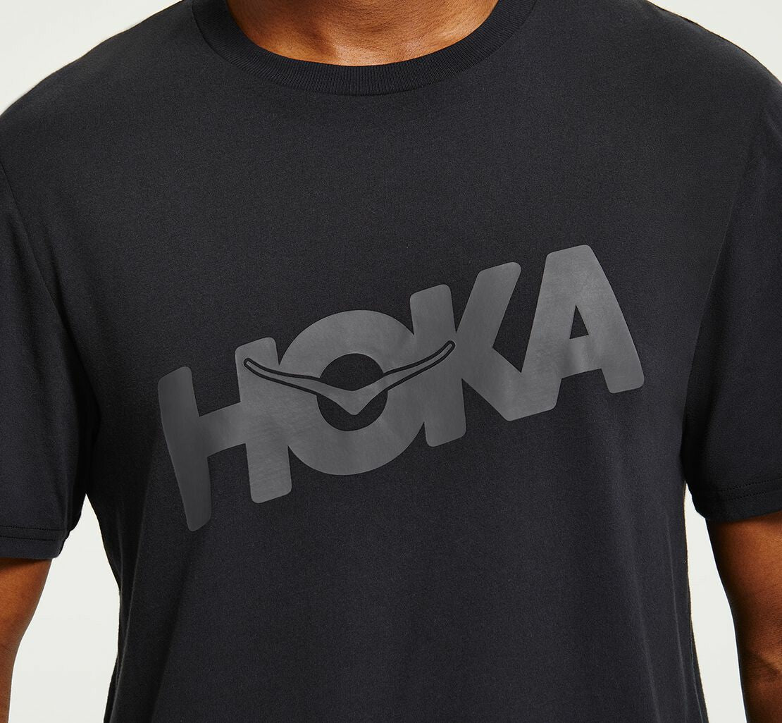 HOKA Black / Castlerock - Men's Brand Tee