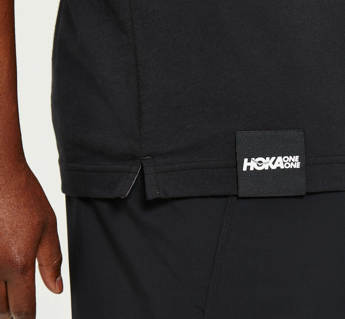 HOKA Black / Castlerock - Men's Brand Tee