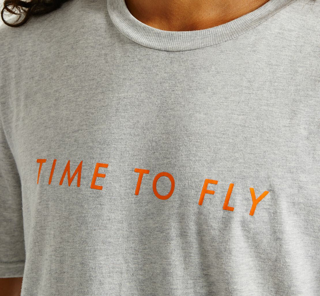 HOKA Heather Grey / Persimmon Orange - Men's Brand Tee