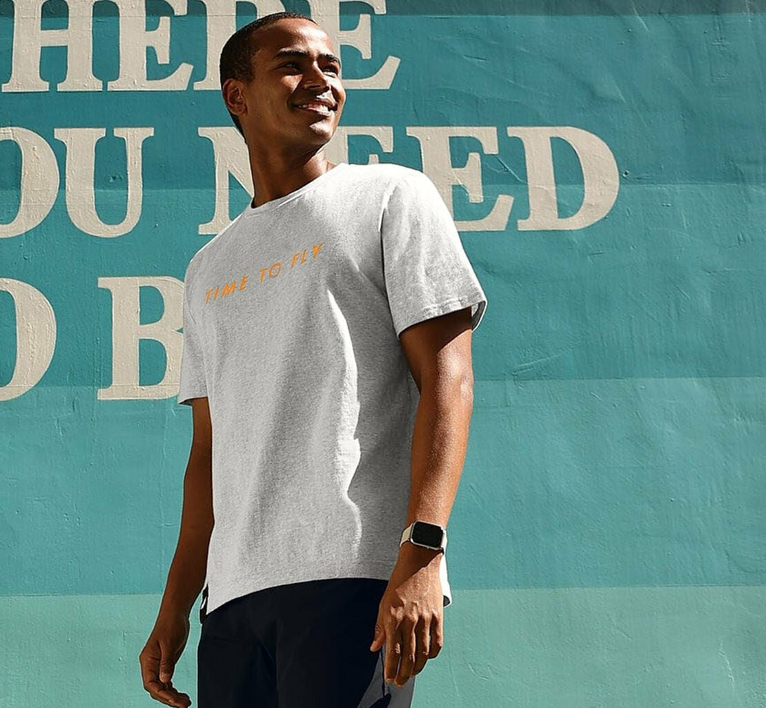 HOKA Heather Grey / Persimmon Orange - Men's Brand Tee