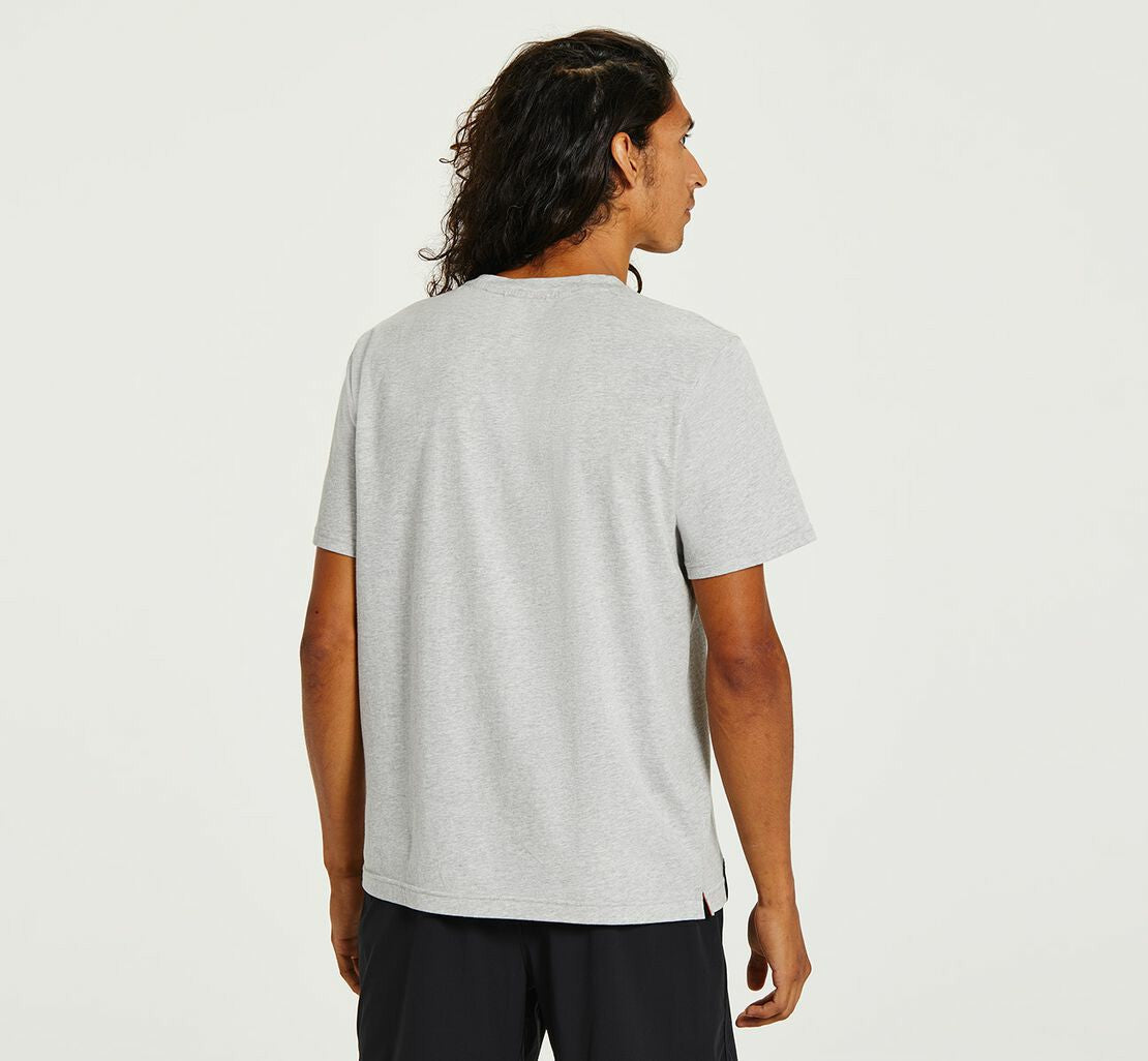 HOKA Heather Grey / Persimmon Orange - Men's Brand Tee