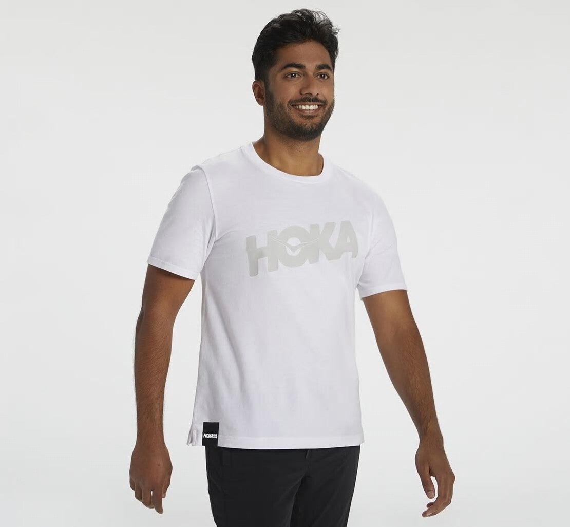 HOKA White - Men's Brand Tee
