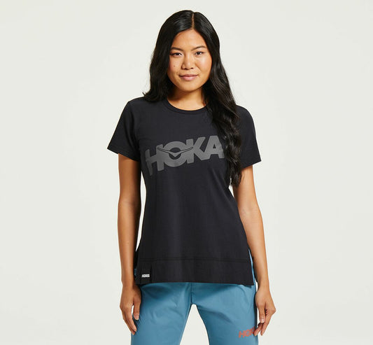 HOKA Black / Castlerock - Women's Brand Tee