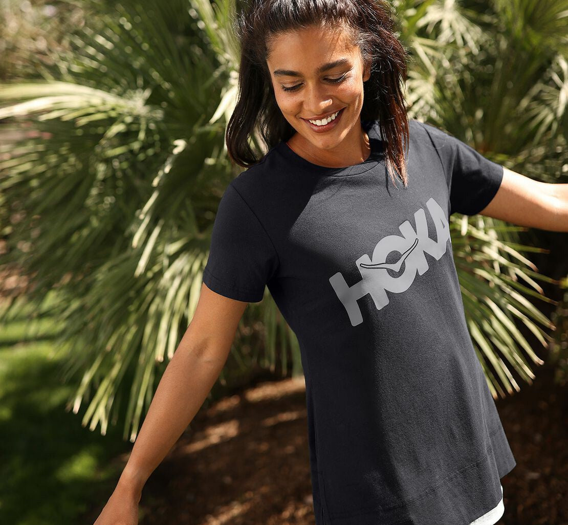 HOKA Black / Castlerock - Women's Brand Tee