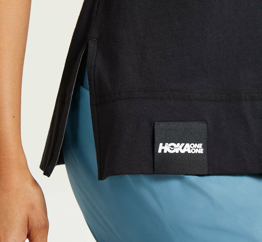 HOKA Black / Castlerock - Women's Brand Tee