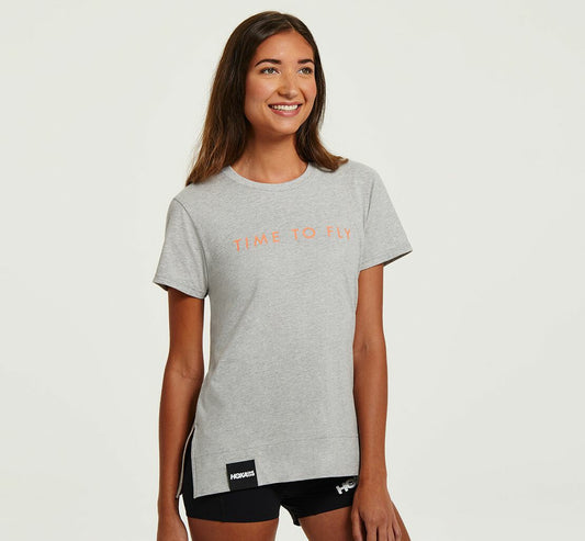 HOKA Heather Grey / Cantaloupe - Women's Brand Tee