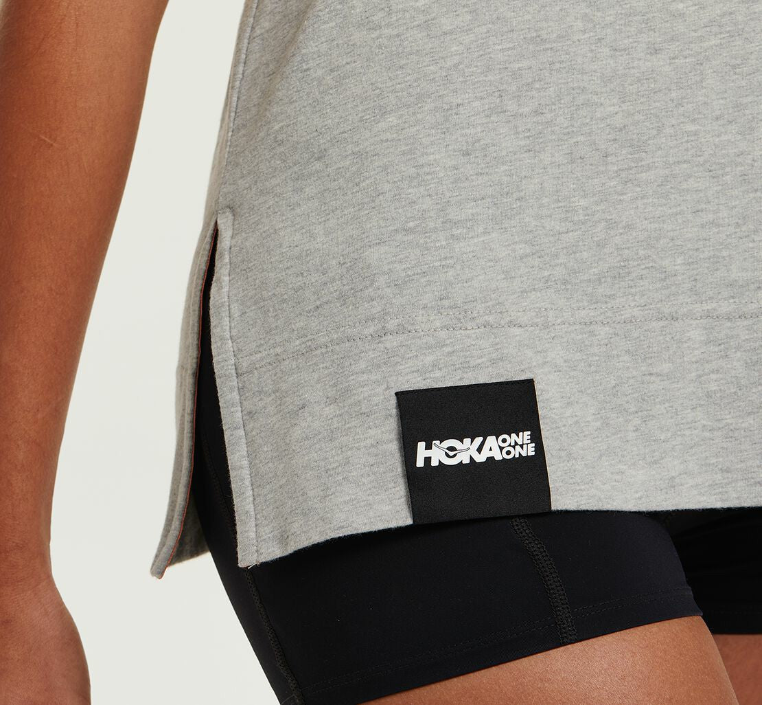 HOKA Heather Grey / Cantaloupe - Women's Brand Tee