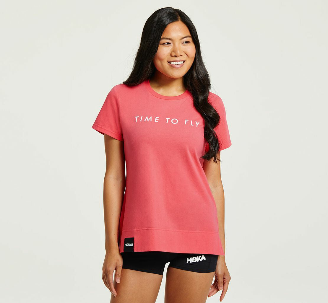 HOKA Paradise Pink / White - Women's Brand Tee