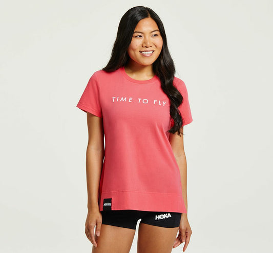 HOKA Paradise Pink / White - Women's Brand Tee