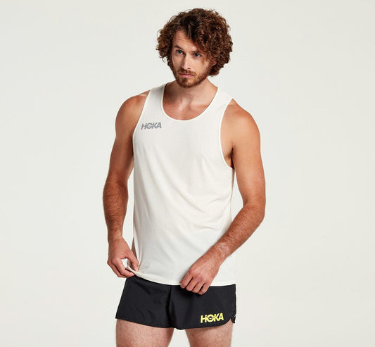 HOKA White - Men's Singlet