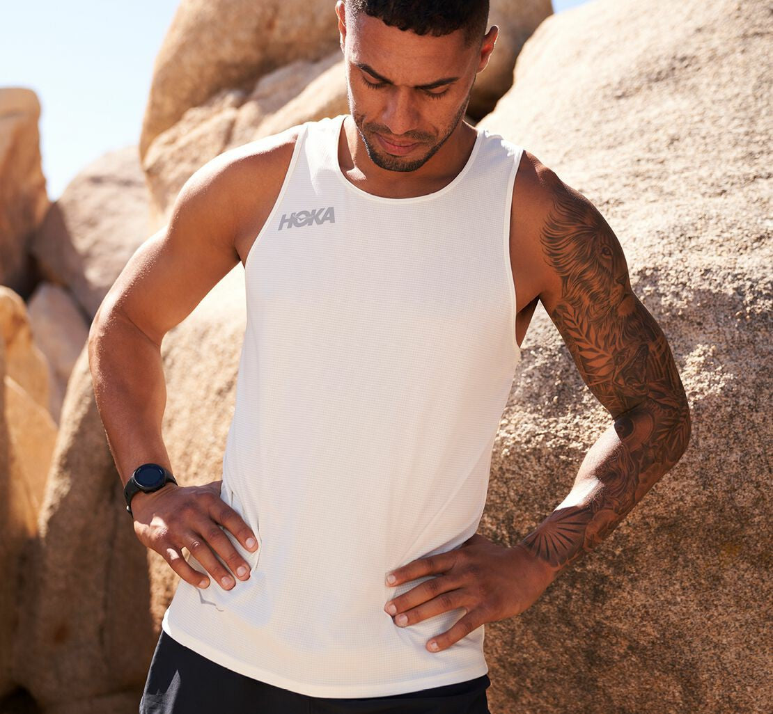 HOKA White - Men's Singlet