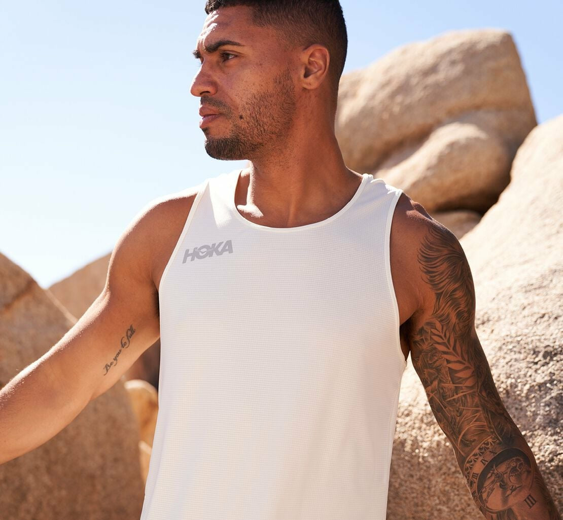 HOKA White - Men's Singlet