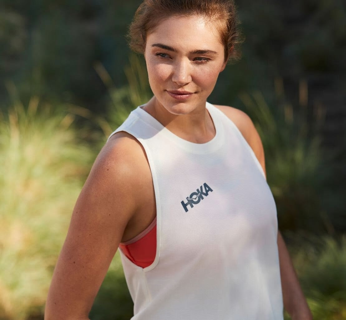 HOKA White - Women's Performance Utility Tank