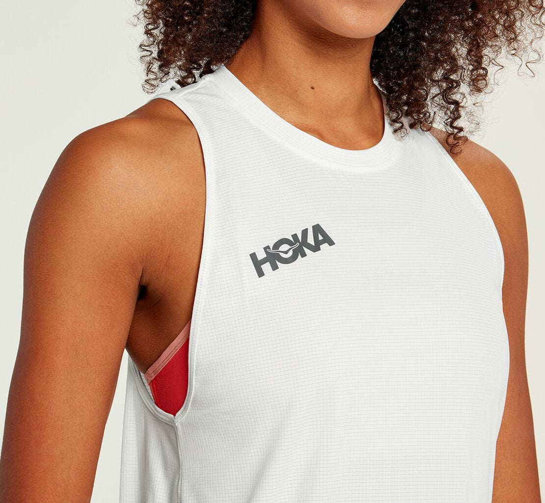 HOKA White - Women's Performance Utility Tank