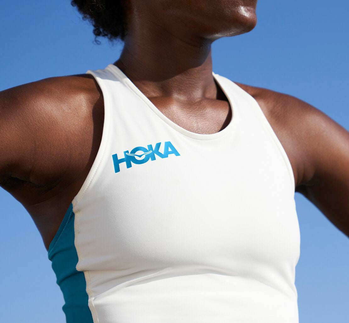 HOKA White - Women's Fitted Tank