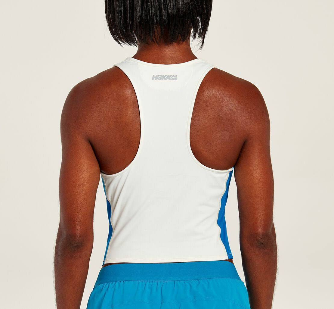 HOKA White - Women's Fitted Tank