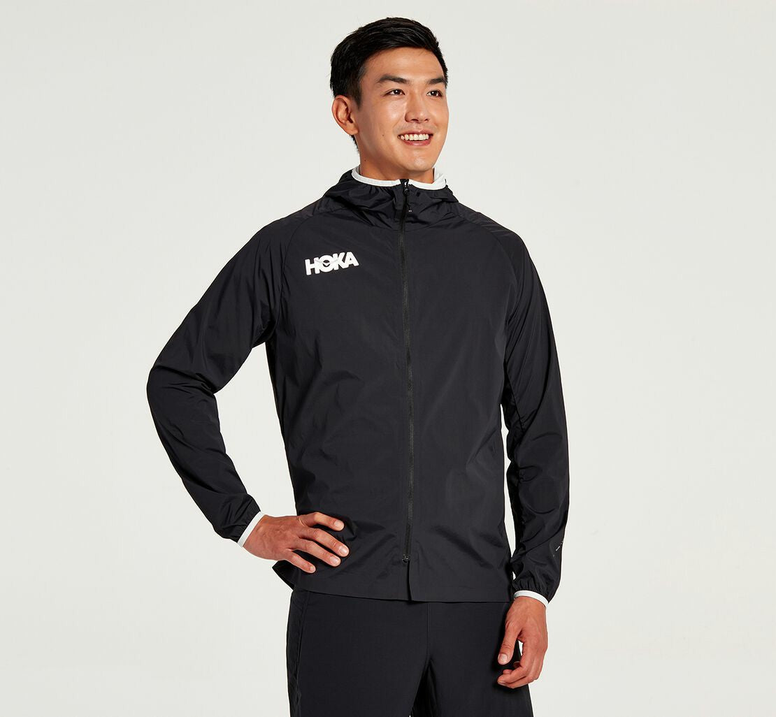 HOKA Black - Men's Full-Zip Wind Jacket