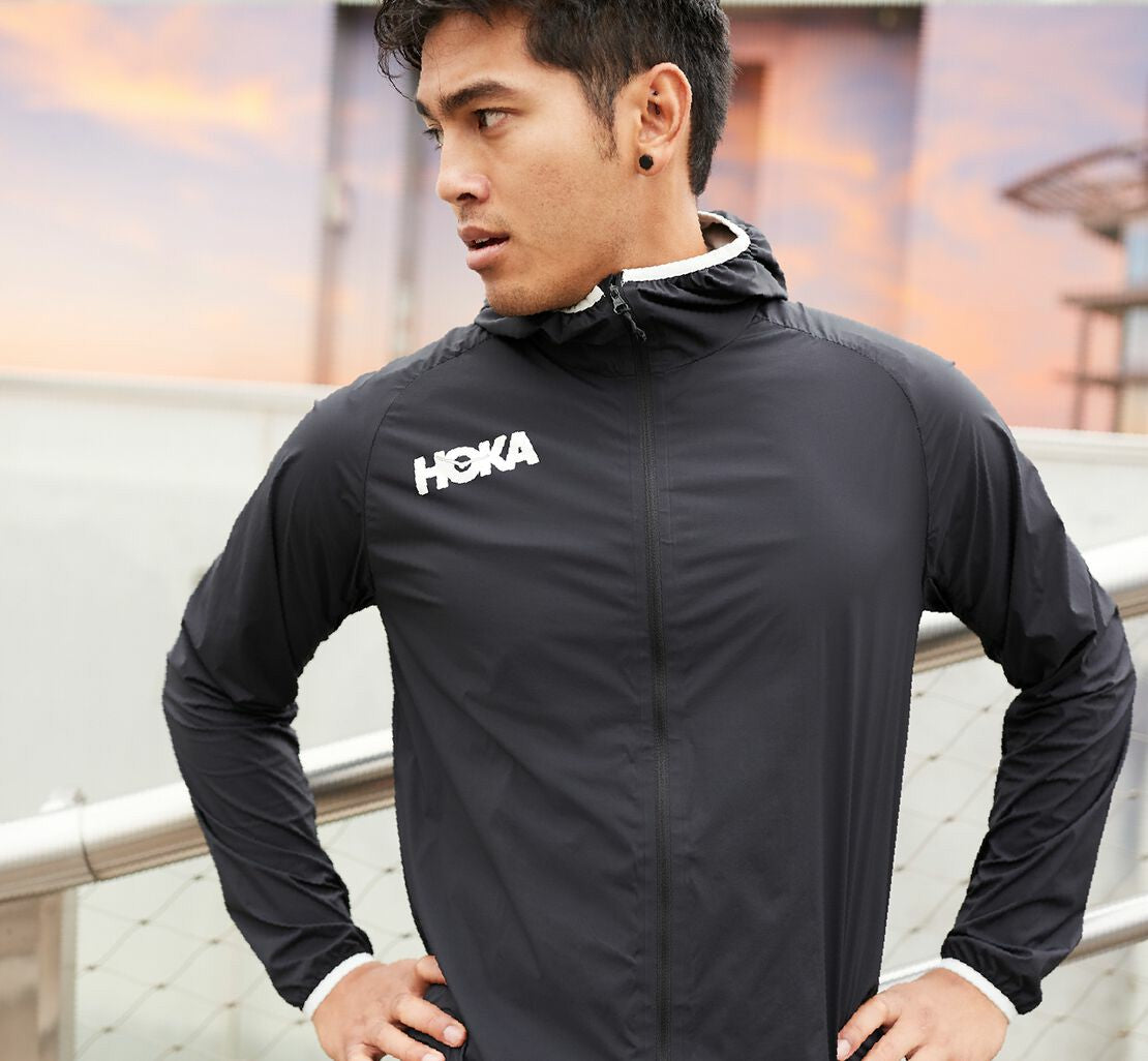 HOKA Black - Men's Full-Zip Wind Jacket