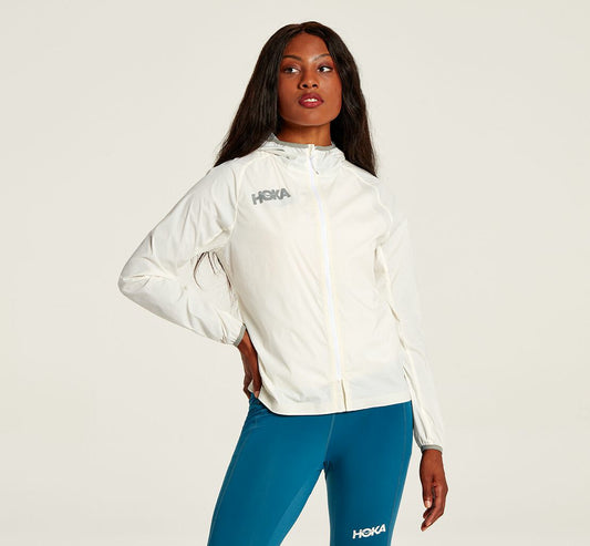 HOKA White - Women's Full-Zip Wind Jacket