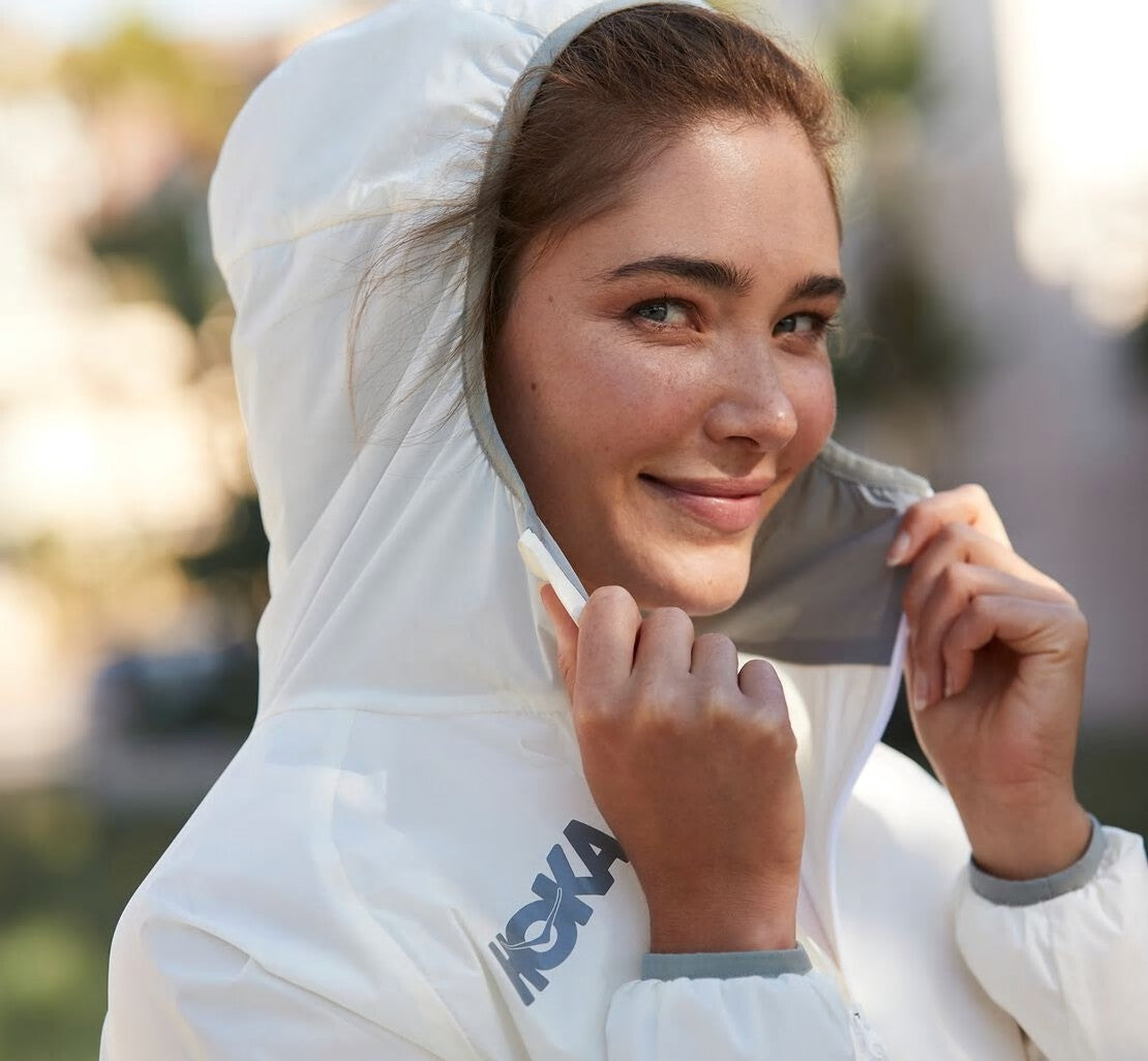 HOKA White - Women's Full-Zip Wind Jacket