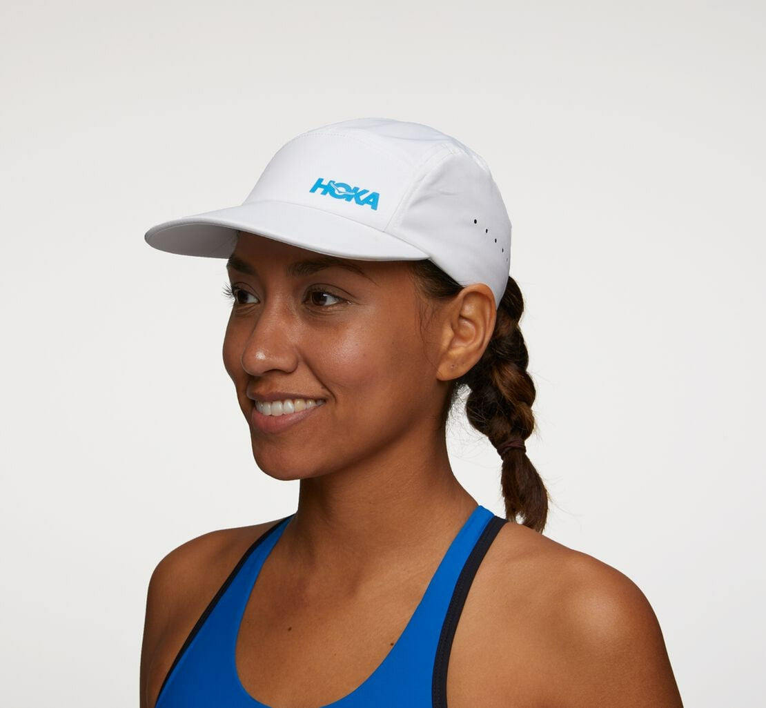 HOKA White / Diva Blue - All Gender Performance Hat