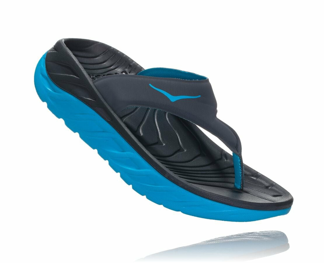 HOKA Ebony / Dresden Blue - Women's ORA Recovery Flip