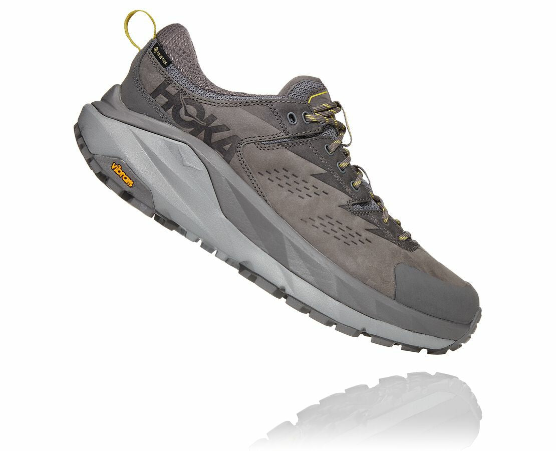 HOKA Charcoal Gray / Green Sheen - Men's Kaha Low GORE-TEX