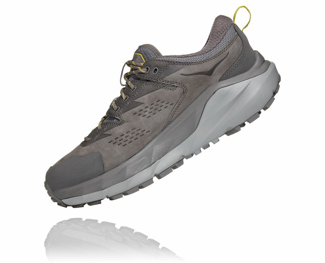 HOKA Charcoal Gray / Green Sheen - Men's Kaha Low GORE-TEX