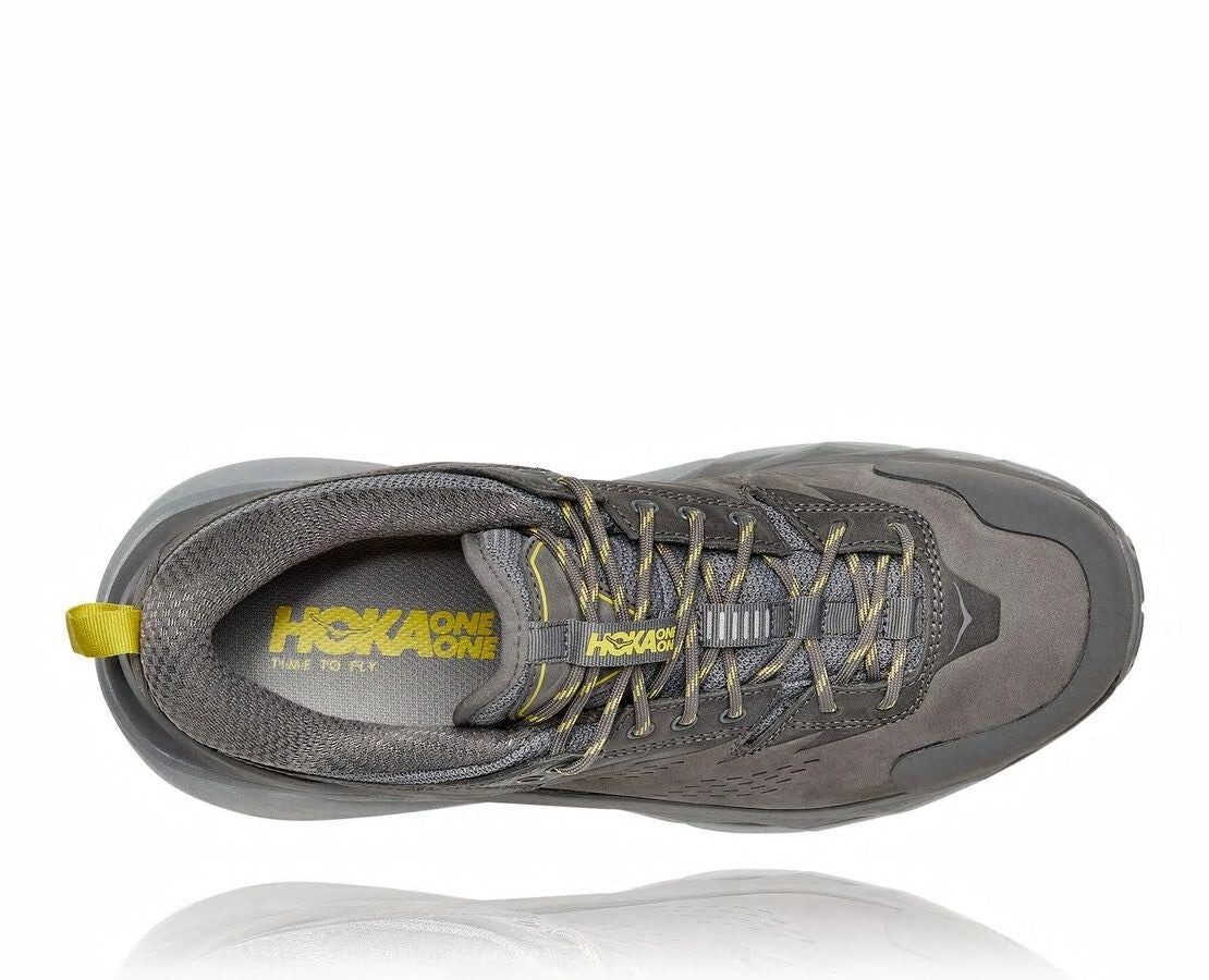 HOKA Charcoal Gray / Green Sheen - Men's Kaha Low GORE-TEX