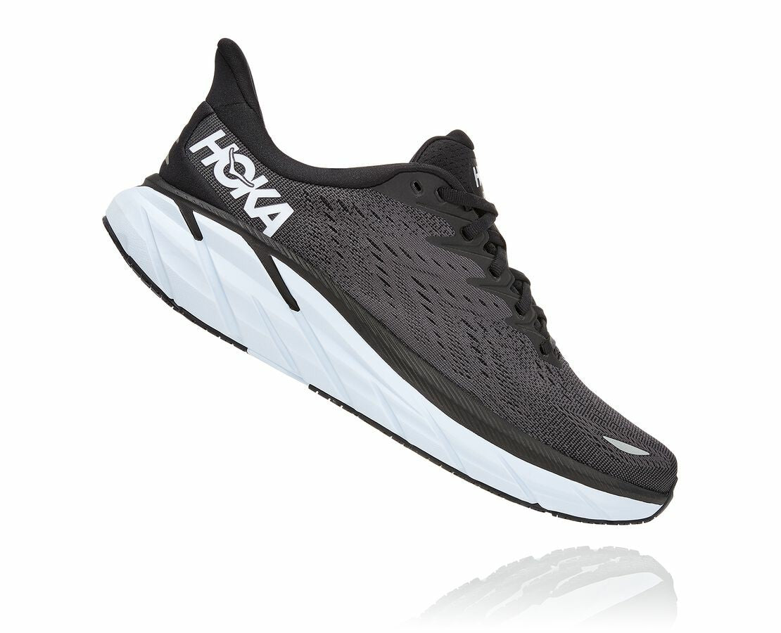 HOKA Black / White - Men's Clifton 8
