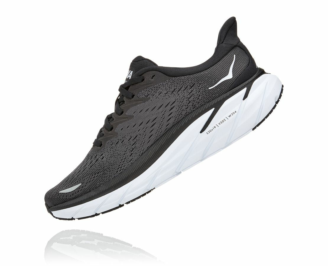 HOKA Black / White - Women's Clifton 8