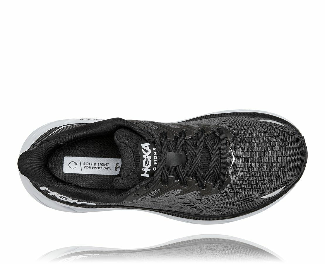 HOKA Black / White - Women's Clifton 8