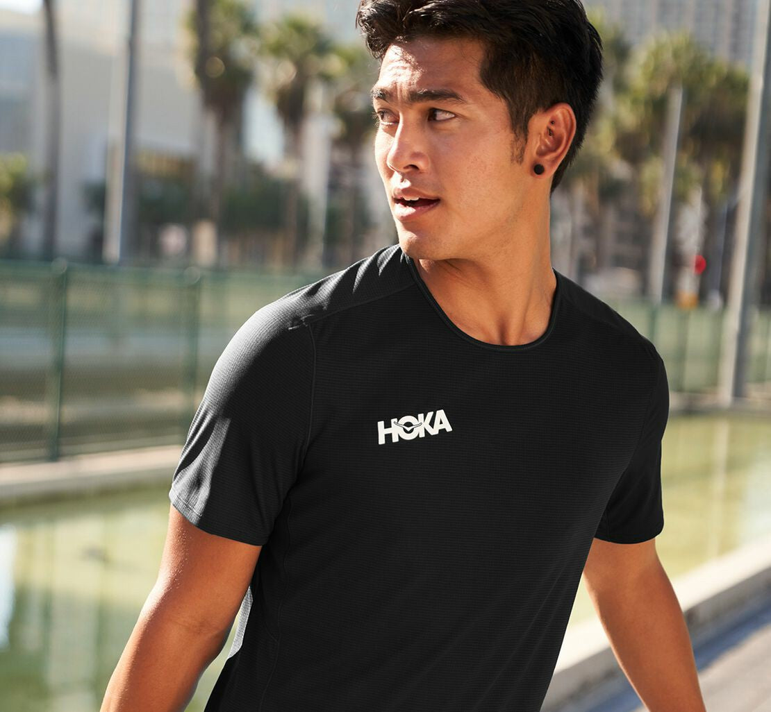 HOKA Black - Men's Performance Short Sleeve