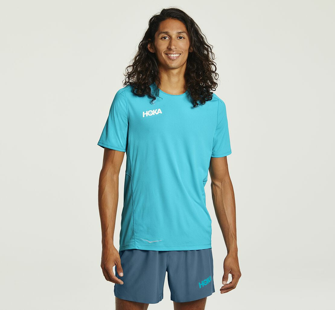 HOKA Scuba Blue - Men's Performance Short Sleeve