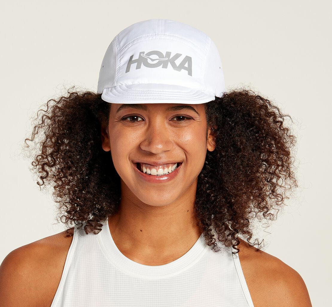 HOKA White / Castlerock - All Gender Packable Trail Hat
