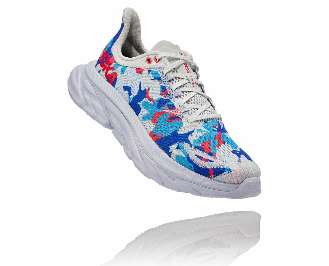 HOKA Ballad Blue / Blue Flower - All Gender Clifton Edge Geometric