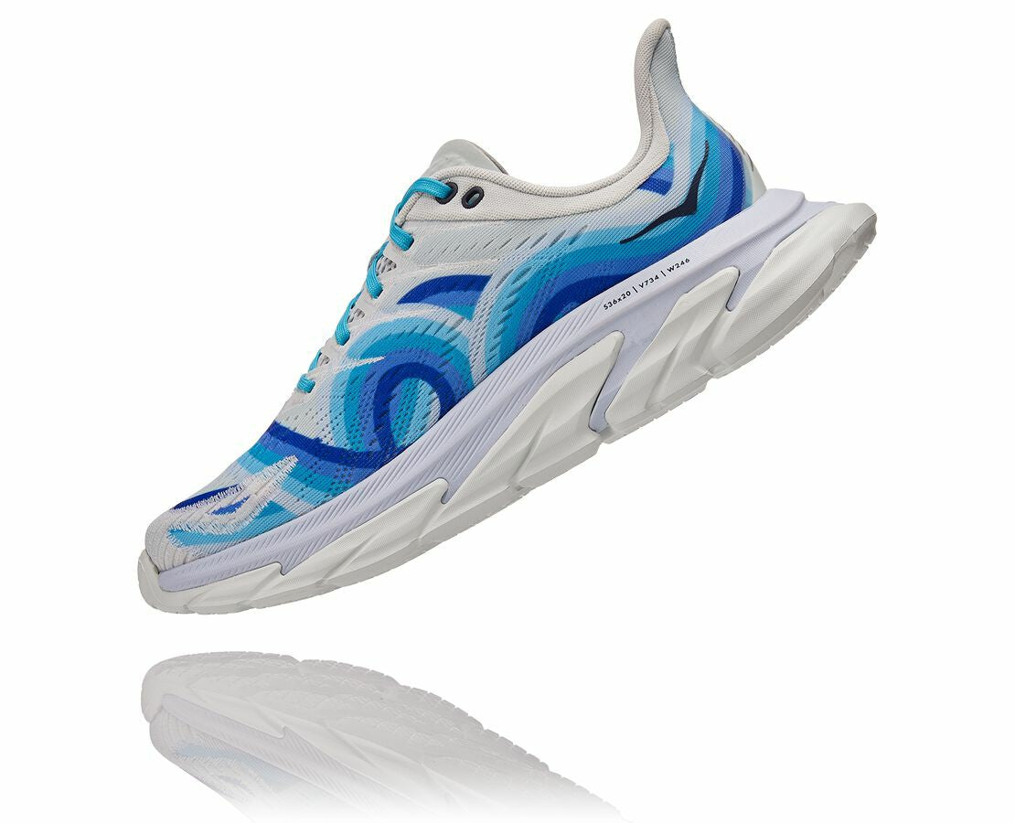 HOKA Dazzling Blue / Blue Flower - All Gender Clifton Edge Geometric